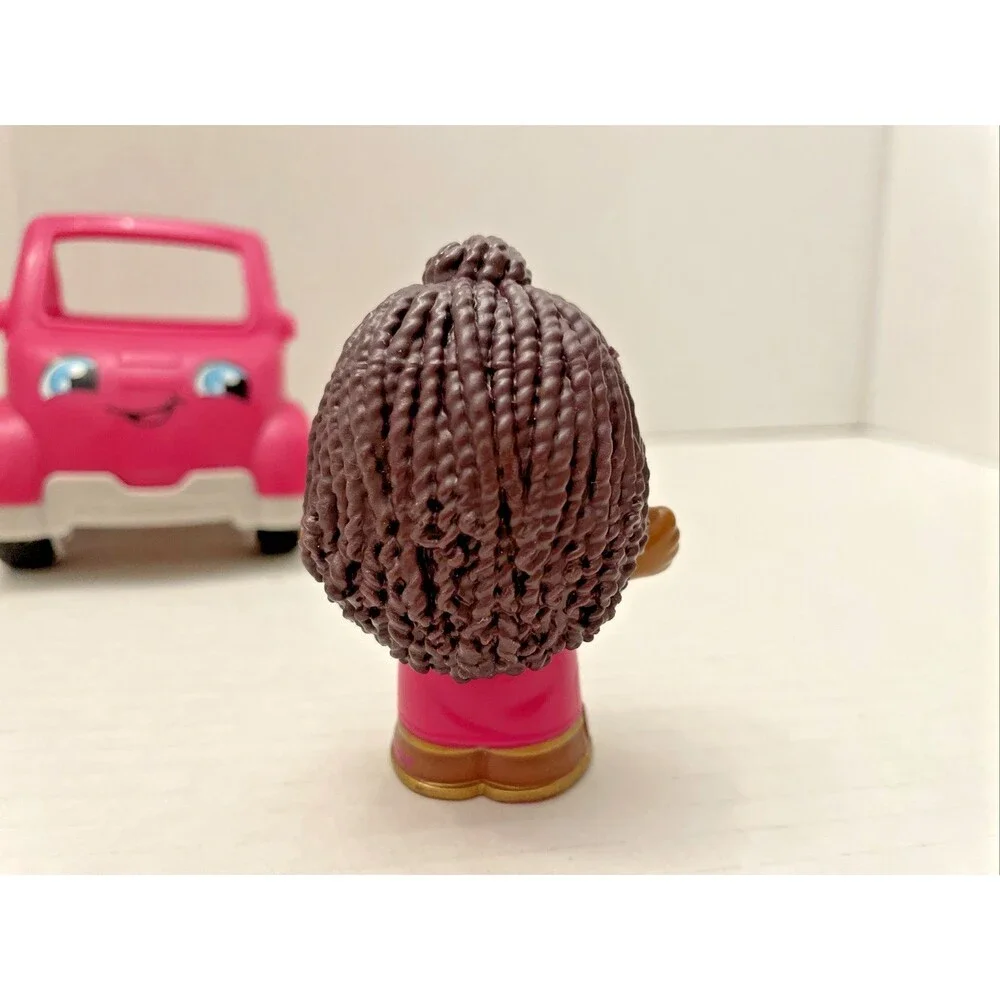 Fisher-Price Little People Barbie Lot of 4 Figures + Pink Convertible Car Dog